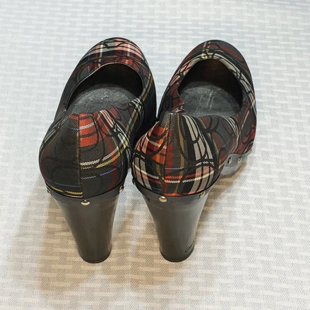 Coach Tartan Plaid Carli Studded Pumps - Picture 3 of 7